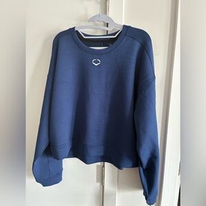 Women's Blue Sweatshirt. Baseball themed.